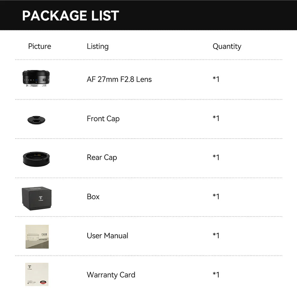 TTArtisan AF 27mm F2.8