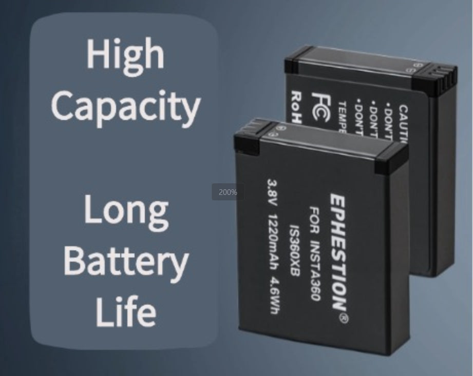 Battery & charger | for IS360X Action Camera | Fully Decoded 2320mAh Li-ion
