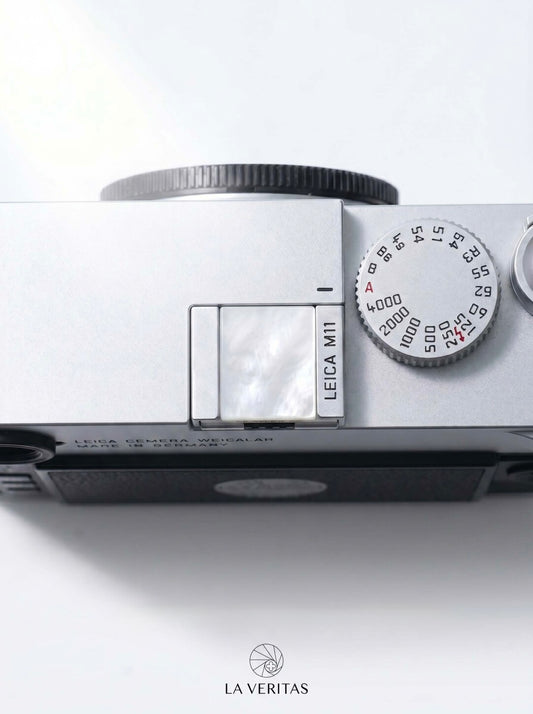La Veritas Unique Natural Shell Hot Shoe Cover & Shutter Button For Leica & Ricoh