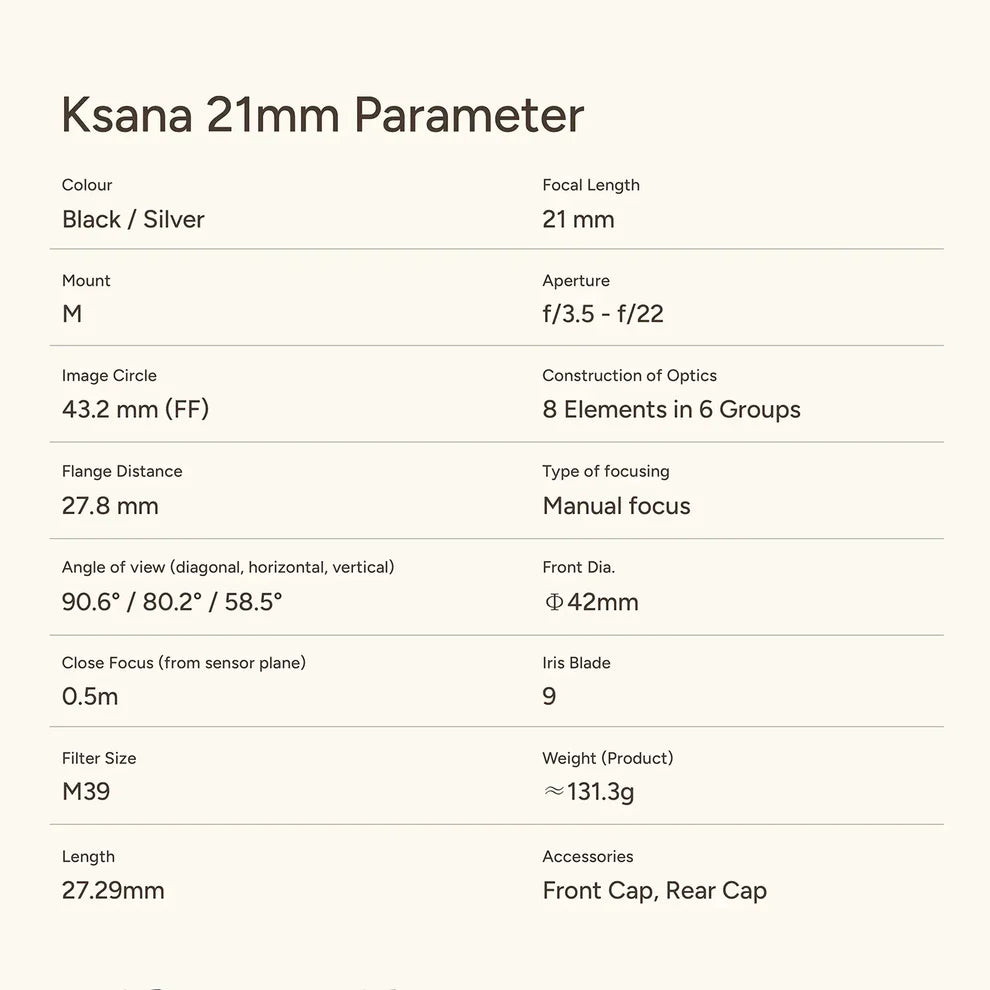 Thypoch | Ksana 21mm f3.5 Full-Frame for M-Mount Cameras