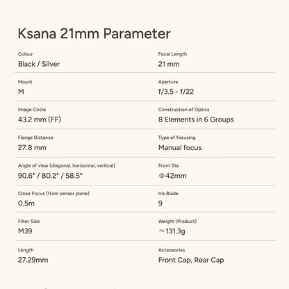 Thypoch | Ksana 21mm f3.5 Full-Frame for M-Mount Cameras